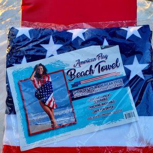 NWT Patriotic American Flag Beach Towel